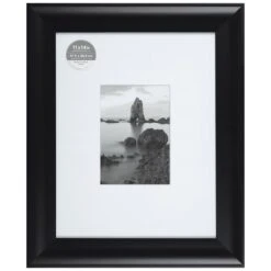11x14 Matted To 5x7 Scoop Profile With White Mat Wall Frame, Black