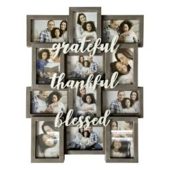 12-Opening Thankful, Grateful, Blessed Grey Collage Photo Frame, 18x23