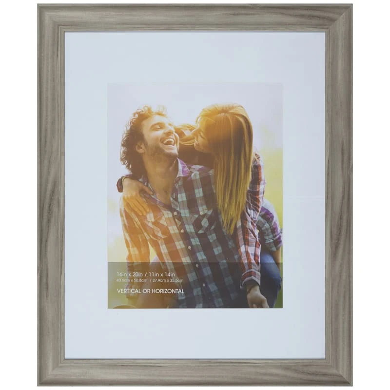 16x20 Matted To 11x14 Scoop With White Mat Wall Frame, Whitewash 1 16x20 Matted To 11x14 Scoop With White Mat Wall Frame, Whitewash