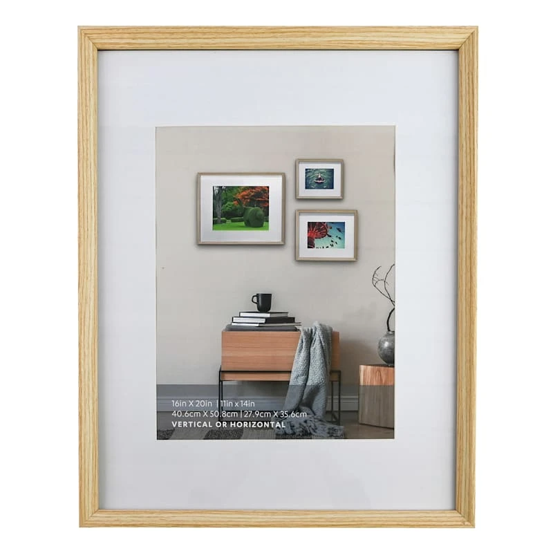 16x20 Matted To 11x14 Wall Frame, Natural 1 16x20 Matted To 11x14 Wall Frame, Natural