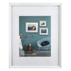 16x20 Matted To 11x14 Wall Frame, White
