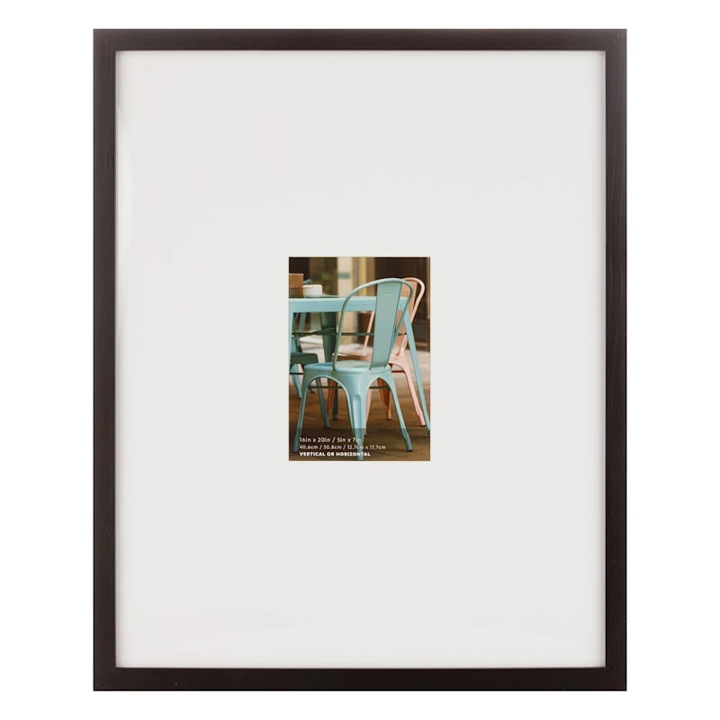 16x20 Matted To 5x7 Wall Frame, Black 1 16x20 Matted To 5x7 Wall Frame, Black