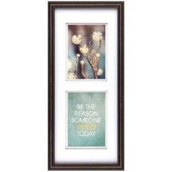 2-Opening Pick & Mix Bronze Dome With White Mat Photo Frame, 9x11