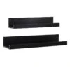 2-Piece Black Wooden Wall Shelf Set, 24" -Luxeframe Shop 2 piece black wooden wall shelf set 24