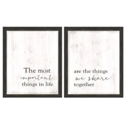 2-Piece Framed Sentiment Wood Sign Set Wall Sign, 16x20
