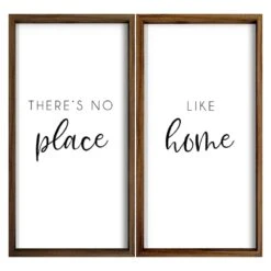 2-Piece Framed There's No Place Like Home Wall Art Set, 13x25