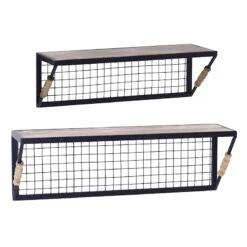 2-Piece Metal Wall Shelves Set