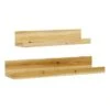 2-Piece Natural Wooden Wall Shelf Set, 24"