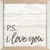 2-Tone P.S I Love You Textured With Frame Wall Sign, 14" -Luxeframe Shop 2 tone p.s i love you textured with frame wall sign 14