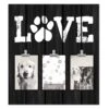 3-Clip Love With Paw Printed Photo Collage, 15.7x17.5 -Luxeframe Shop 3 clip love with paw printed photo collage 15.7x17.5