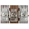 3 Mason Jars Wood & Glass On Panel, 12x8
