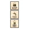 3-Piece Bathroom Art Wooden Wall Plaques, 8" -Luxeframe Shop 3 piece bathroom art wooden wall plaques 8