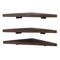 3-Piece Brown Ledge Set, 17"