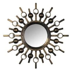 3-Piece Brown Wall Mirror Set, 10" 5 3-Piece Brown Wall Mirror Set, 10" -Luxeframe Shop 3 piece brown wall mirror set 10 2