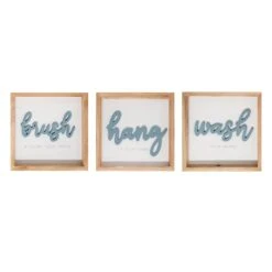 3-Piece Brush Hang Wash Framed Wall Art, 10"