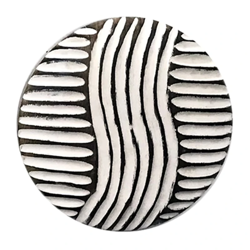 3-Piece Carved Black & White Decorative Wall Plates, 12" 4 3-Piece Carved Black & White Decorative Wall Plates, 12" - Image 4