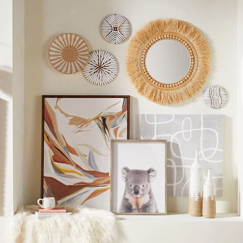 3-Piece Carved Black & White Decorative Wall Plates, 12" 5 3-Piece Carved Black & White Decorative Wall Plates, 12" - Image 5