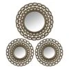 3-Piece Gold Chain Framed Round Wall Mirror Set, 15" 4 3-Piece Gold Chain Framed Round Wall Mirror Set, 15" -Luxeframe Shop 3 piece gold chain framed round wall mirror set 15