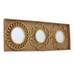 3-Piece Gold Wall Mirror Set 28 3-Piece Gold Wall Mirror Set -Luxeframe Shop 3 piece gold wall mirror set 9