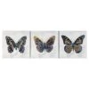 3-Piece Golden Butterfly Canvas Wall Art Set, 6" -Luxeframe Shop 3 piece golden butterfly canvas wall art set 6