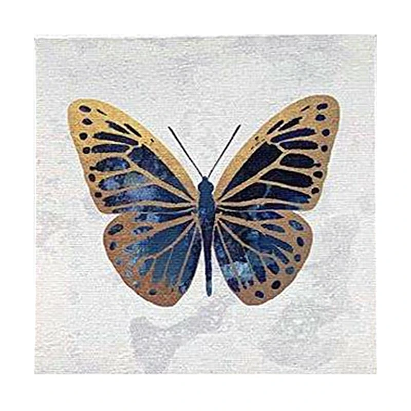 3-Piece Golden Butterfly Canvas Wall Art Set, 6" 3 3-Piece Golden Butterfly Canvas Wall Art Set, 6" - Image 3