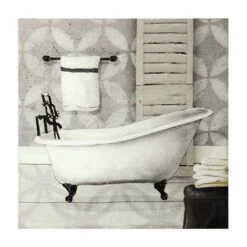 3-Piece Grey Bath Canvas Wall Art, 6" -Luxeframe Shop 3 piece grey bath canvas wall art 6 3