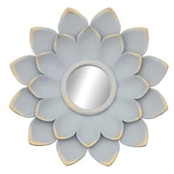 3-Piece Grey Floral Accent Wall Mirror Set -Luxeframe Shop 3 piece grey floral accent wall mirror set 4