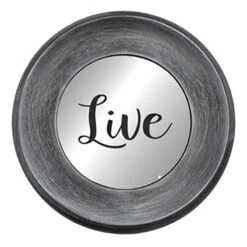 3-Piece Live, Love, Laugh Silver Framed Wall Mirror Set, 10" -Luxeframe Shop 3 piece live love laugh silver framed wall mirror set 10 2