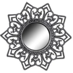 3-Piece Ornate Decorative Wall Mirror Set, 10" -Luxeframe Shop 3 piece ornate decorative wall mirror set 10 5