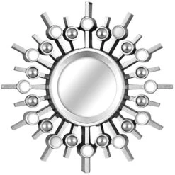 3-Piece Ornate Silver Wall Mirror Set, 10" -Luxeframe Shop 3 piece ornate silver wall mirror set 10 6