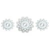 3-Piece White Floral Accent Wall Mirror Set, 14" -Luxeframe Shop 3 piece white floral accent wall mirror set 14