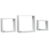 3-Piece White Wooden Cube Wall Shelf Set -Luxeframe Shop 3 piece white wooden cube wall shelf set
