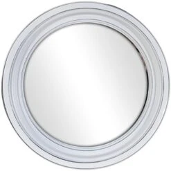 3-Piece Whitewashed Round Wall Mirror Set, 10" -Luxeframe Shop 3 piece whitewashed round wall mirror set 10 3
