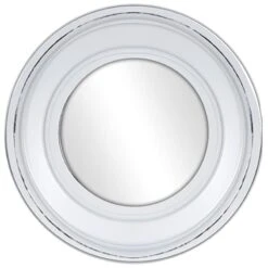 3-Piece Whitewashed Round Wall Mirror Set, 10" -Luxeframe Shop 3 piece whitewashed round wall mirror set 10 4