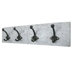 4-Hooks Metal Galvanized Wall Hook, 20x5