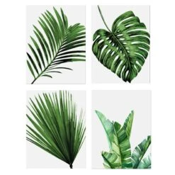 4-Piece Leaves Collection Canvas Wall Art, 8x10