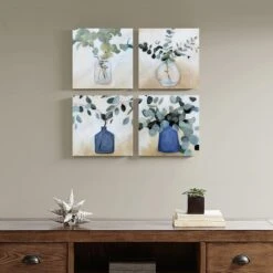 4-Piece Plant Still Life Canvas Wall Art, 12" -Luxeframe Shop 4 piece plant still life canvas wall art 12 4