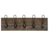 5-Hook Brown Wood & Metal Wall Hooks, 6x12 -Luxeframe Shop 5 hook brown wood metal wall hooks 6x12 1