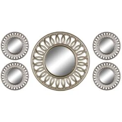5-Piece Framed Round Wall Mirror Set