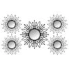 5-Piece Metallic Framed Floral Burst Wall Mirror Set -Luxeframe Shop 5 piece metallic framed floral burst wall mirror set