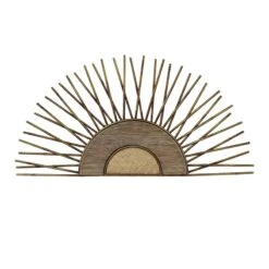 Abstract Sun Metal & Wooden Wall Decor, 28x15