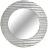 Accordion Galvanized Metal Round Wall Mirror, 27"