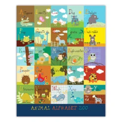 Animal Alphabet Zoo Canvas Wall Art, 16x20