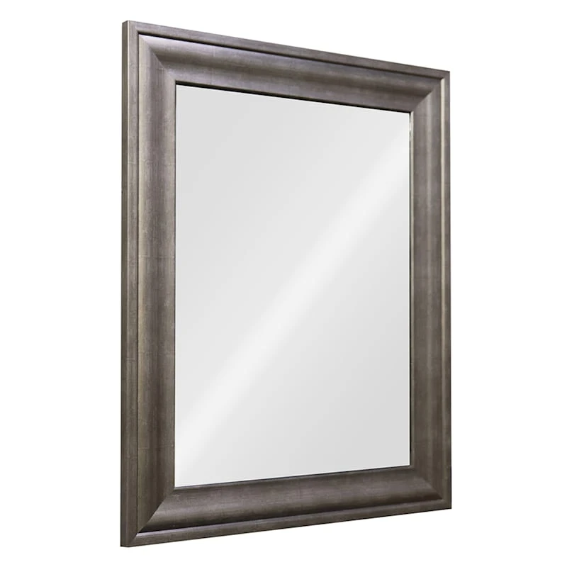 Antiqued Silver Barb Framed Wall Mirror, 22x28 1 Antiqued Silver Barb Framed Wall Mirror, 22x28