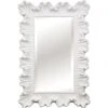 Ariel White Ruffle Framed Wall Mirror, 33x48