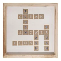 Bathroom Crossword Framed Wall Art, 12"