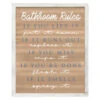 Bathroom Rules Wood Wall Art, 16x20