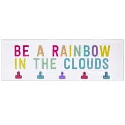 Be A Rainbow In The Clouds Hook Board, 8x24
