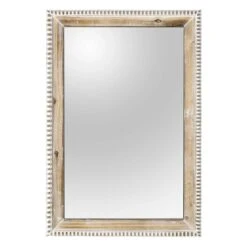 Beaded Wood Framed Wall Mirror, 20x30