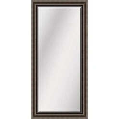 Beveled Pewter With Bronze Beaded Framed, Mirror 31x65